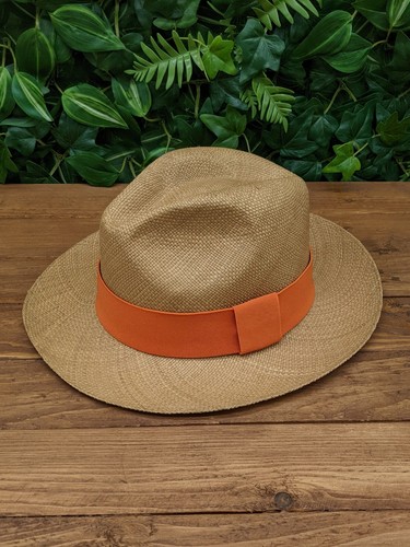 Fascia per cappello arancione terra Equal - elastico elastico - per barca a bowler panamen Fedora - Foto 6 di 6