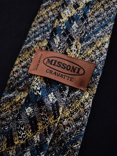 MISSONI 9cm Vintage Mens Cravatte Neck Tie Woven Print - Picture 2 of 5