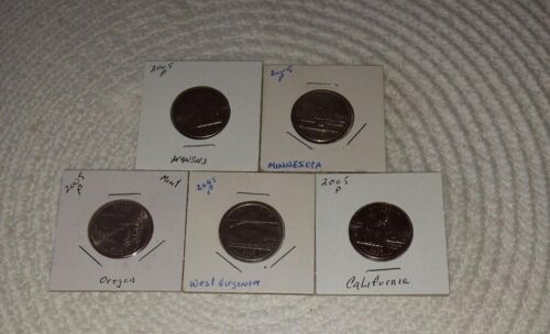 5 US State Quarters (L64P1-5) 5-2005p, Uncirculated Quarters see list