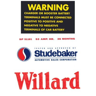 Battery Decals | Studebaker Various Models & Avanti