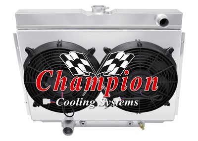 Rel 4 Row Radiator Lowhose Driver 24'',12'' Fans,Shroud-1968-1970 Cougar XR7 V8