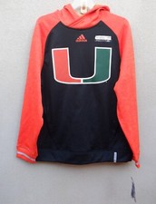 Adidas Miami Hurricanes M Men's Orange Black Reflective Hoodie $85 - Medium