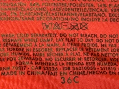 Victoria's Secret Bombshell Plunge Red Womens Size 36c NWOT - Picture 3 of 3