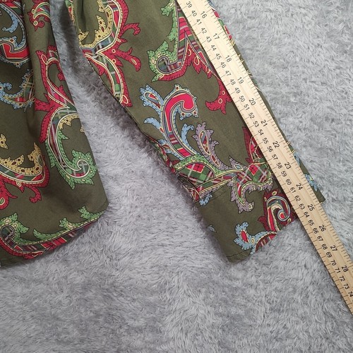 Camisa Tommy Hilfiger Puño Abatible Para Mujer Talla XL Oliva Paisley Manga Larga Elastizada - Imagen 11 de 19