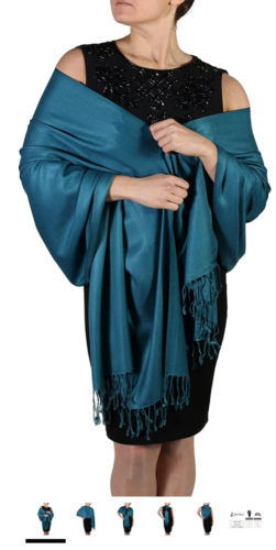 Handgefertigter Pashmina Schal Halstuch Stola für Frauen - 25+ Farben - Bild 24 von 27