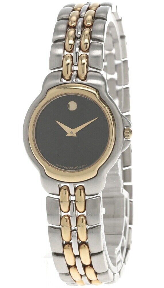 MOVADO 28MM Black Dial Two-tone Women display picture 3