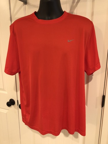 Nike Dri-Fit Herren XXL Orange Mesh Kurzarm Sportshirt, Polyester