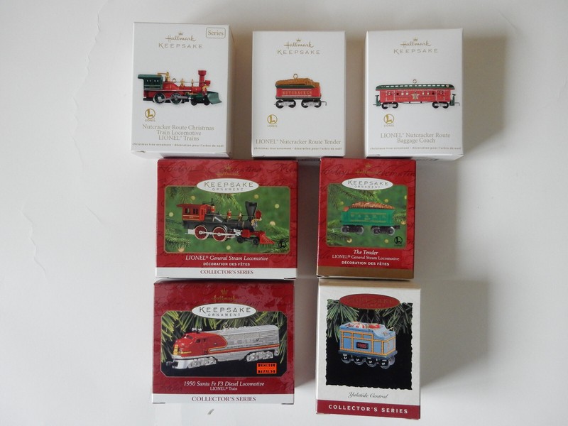 Hallmark Lionel Nutcracker, 1950 Fe F3 & Grand Central, Lot of 7 w/ Price Tags.