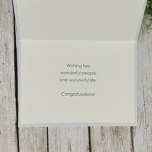 WEDDING Congratulations Card, Mr and Mrs, Tuxedo and Lace hearts, Handmade - Picture 3 of 9