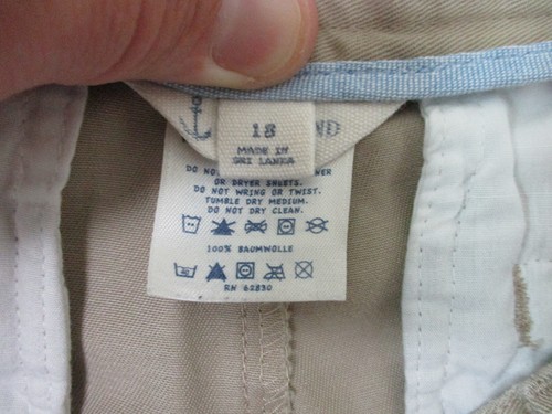 Lands End Pants 18 Boys Youth Size Beige Chino Pockets Straight Leg Casual Logo - Picture 7 of 11