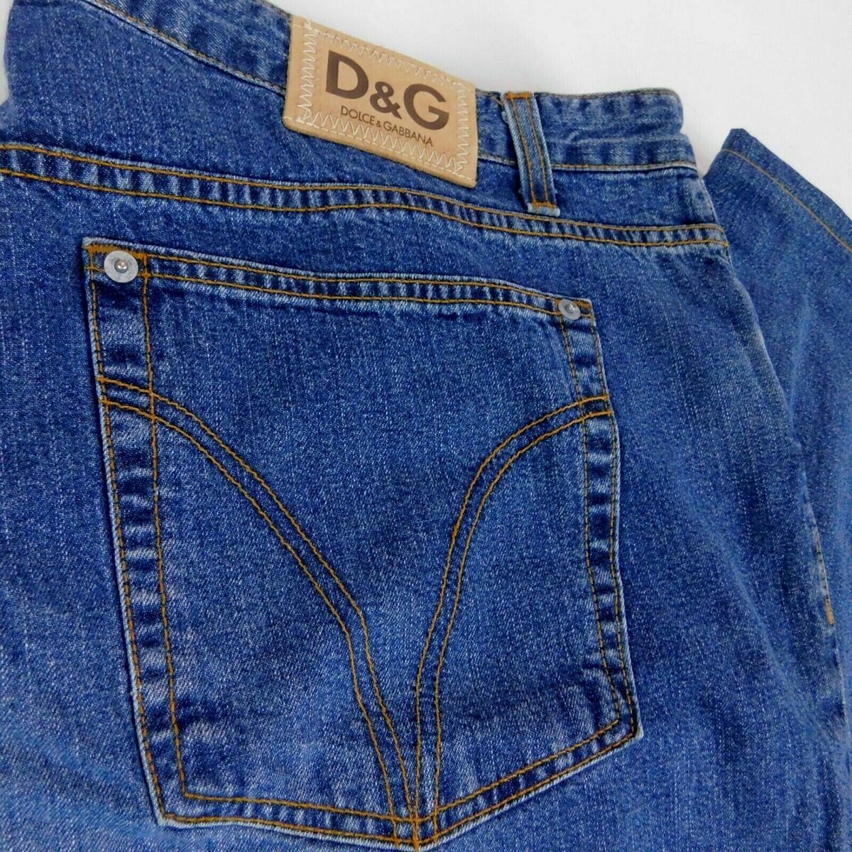 Dolce Gabbana Men Blue Denim Jeans 48 W 44 L 36 Button Fly Italy