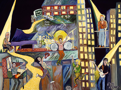 von Wening Art Print Rock & Roll Hall Elton Pete Rod Mick Keith David and Paul - Picture 1 of 1