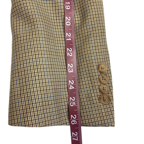 Giacca blazer Robert Talbott Carmel blu marrone micro quadri 42R doppio due bottoni - Foto 13 di 14