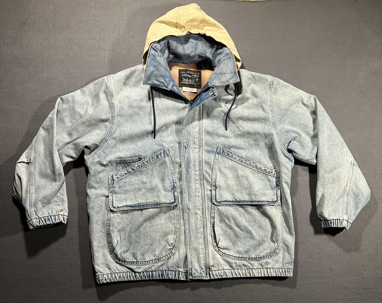 Levi's Duboce Chore Jacket Men’s XL Denim Hooded Utility Work Barn Field Coat