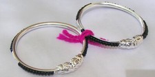 CUTE PURE SILVER NON ALLERGIC BABY BANGLE PAIR SIZE 1.7'' FREE SHIPPING BLS 15