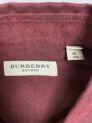Burberry London Flannel Chamois Long Sleeve Shirt Men’s Size XL Maroon - Picture 5 of 9