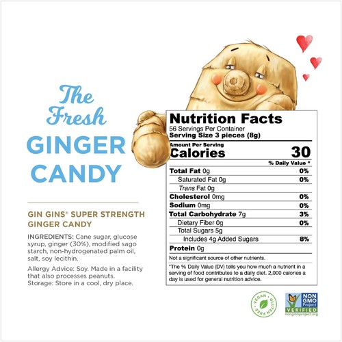 GIN GINS Super Strength – Natural Ginger Candy by – Individually Wrapped ... - Picture 4 of 6