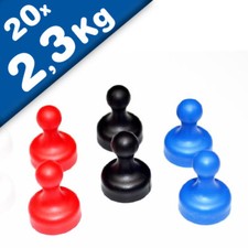 20 x Kegelmagnet Kegel Pinnwand Magnet Ø19 x 25mm 4 Farben, Neodym – hält 2,3 kg