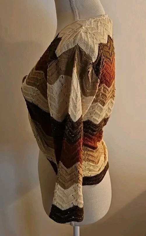 Suéter Vintage Proyecto Mujer Suéter Medio Metálico Nudo Frontal Multicolor Foto 3 de 4