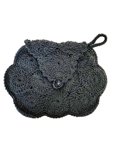 The Sak Dylan Black Boho Knit Crochet Backpack | Medium  display picture 2
