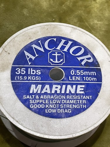 anchor marine 35lbs fishing angling green line 0.55mm salt abrasion resist