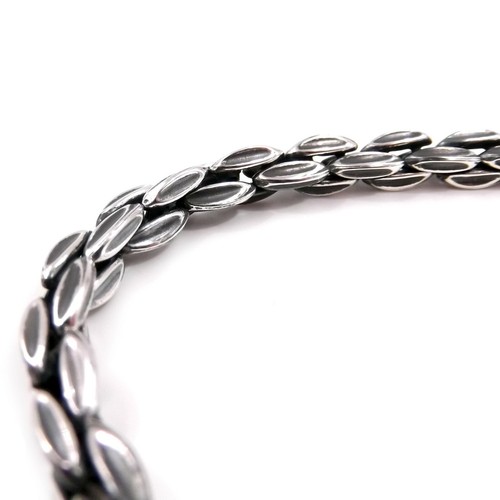 Bracciale da uomo in argento 925 brunito braccialetto con catena a maglie - Foto 4 di 8