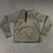 Adidas Womens Climawarm Performance Fleece Pull Over Hoodie Size S Small Gray