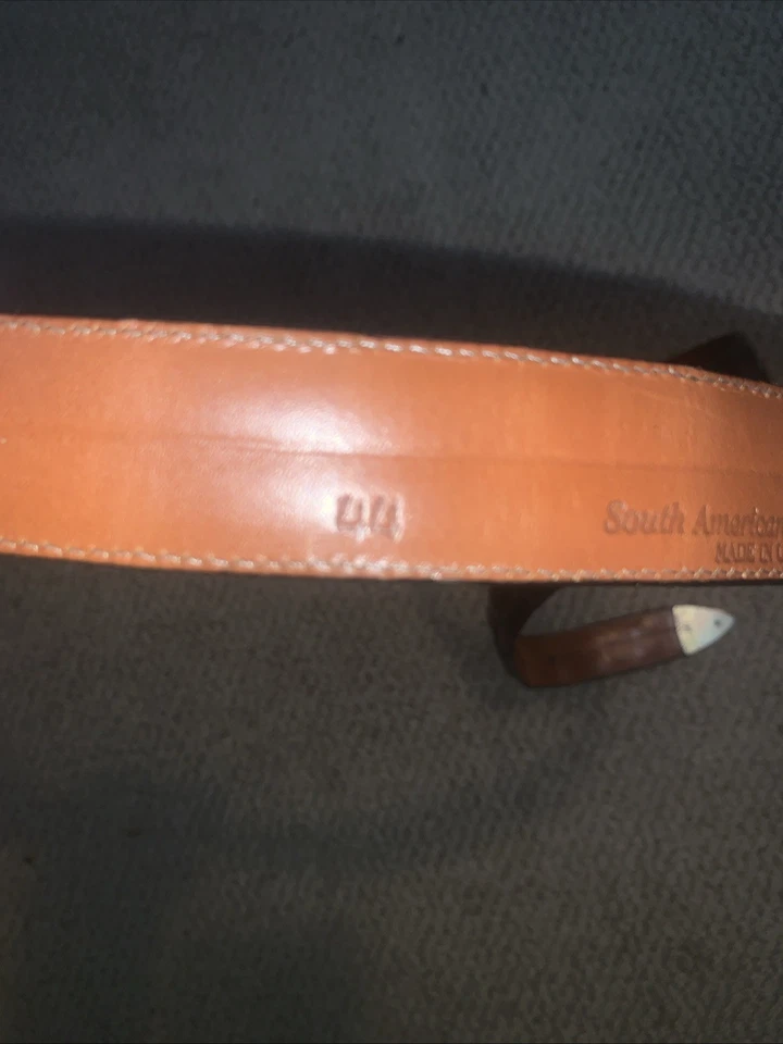 Cinturón de cocodrilo sudamericano genuino negro de cuero Torino para hombre talla 44 Foto 4 de 4