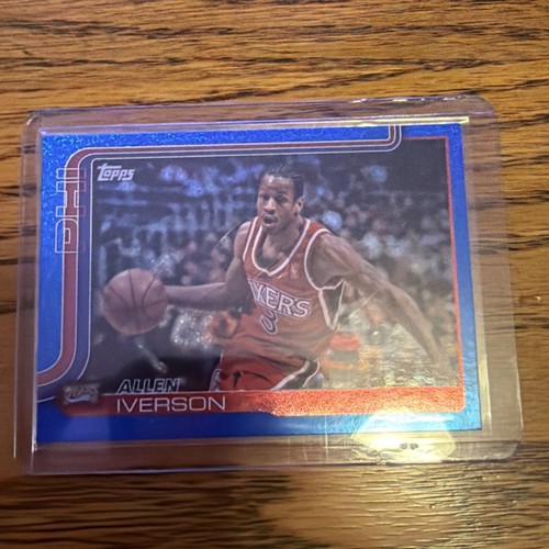 2025 Topps Flagship Allen Iverson #253 SP Blue Foil Sandglitter - Picture 3 of 9