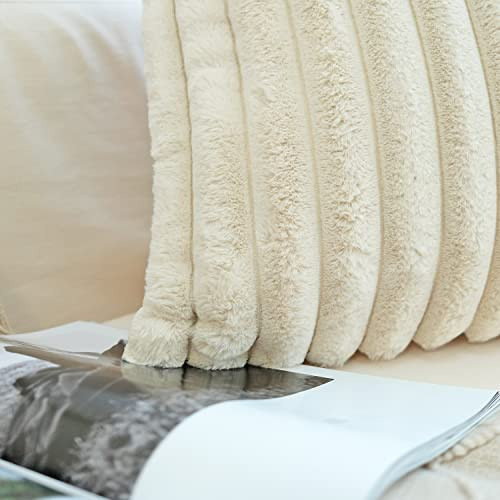 Pack of 2 Faux Fur Plush Decorative Throw Pillow Covers Couch Cushion Case - Picture 6 of 8