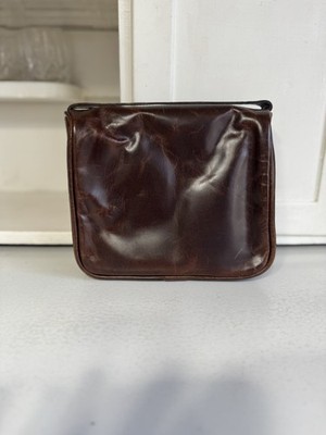 Moore & Giles Leather Bag Donald Wash Kit Toiletries  Brompton Brown NWOT