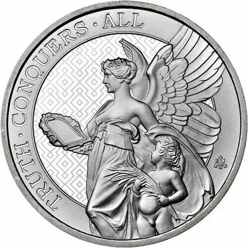 2022 1 oz St. Helena Silver Queen’s Virtues Truth Coin (BU) - Picture 2 of 2