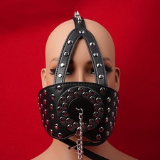 Bondage Toilet Funnel Open Mouth Gag BDSM Head Mask Hood Harness Adjustable BDSM
