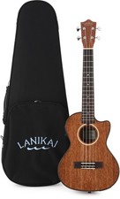 Lanikai MAS-CET All Solid Mahogany Ukulele with Cutaway  Electronics - Tenor