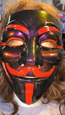 anonymous / VENDETTA CUSTOM MASK CUSTOM PAINTED  STUNNING PIECE ! GIFT.. 