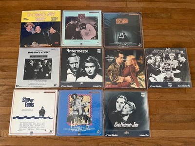 Vintage Lot Of 10 Laserdisc Movies All Classic Black & White Crosby Flynn Grant