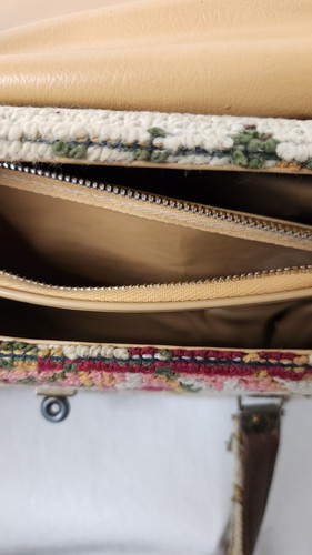 Vintage Tapestry Carpet Textile Purse Handbag MCM Made In USA 12" - Picture 16 of 18