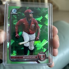 2022 BOWMAN DRAFT CHROME SAPPHIRE EDITION BRYAN ACUNA GREEN 16/50 