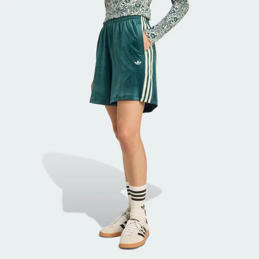 adidas Women's Oiginals x Liberty London Debossed Velvet Shorts JX0461