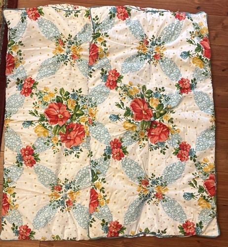 Pioneer Woman Vintage Floral Pillow Sham Set of 2 King Size Cotton 20x36 - Picture 5 of 11
