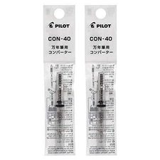Pilot Fountain Pen Ink Converter Con 40 2 Pack Black Ink Cartridge Refill