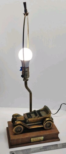 Vintage Chevrolet Dealer Desk Lamp Bronzed Metal Patina Working Michigan USA - Picture 1 of 13