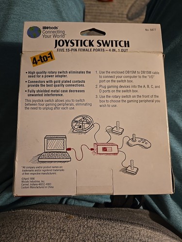 WOODS Joystick Switch 4-to-15-Pin Data Transfer Switch, W/ Cable #5877 (NEW) - Picture 2 of 5