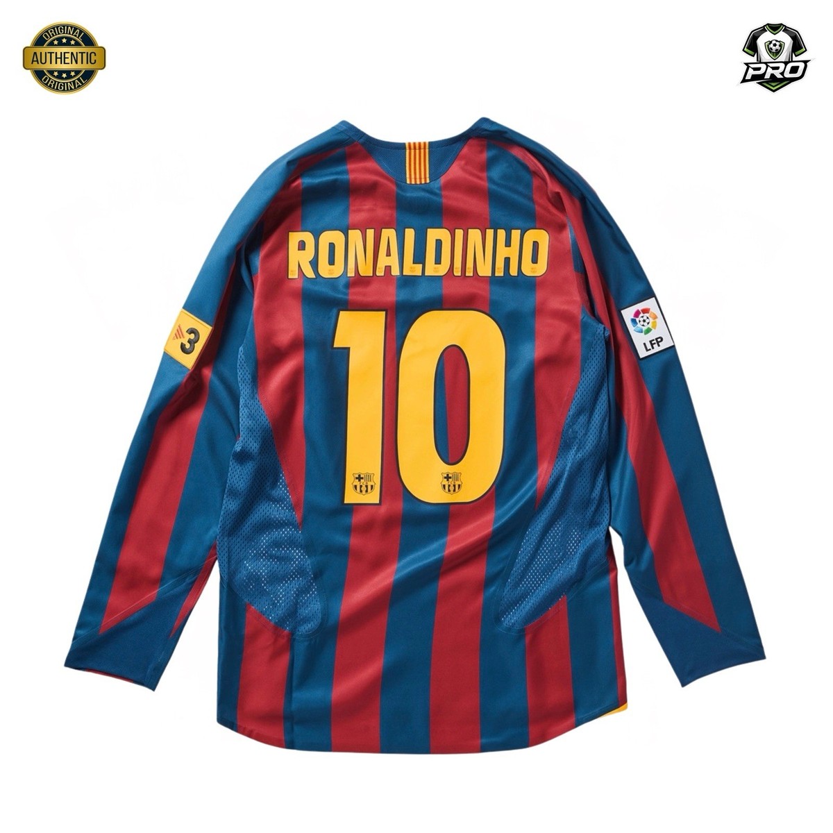 FC Barcelona 2005/06 Reissue Jersey – Ronaldinho #10 – Long Sleeve