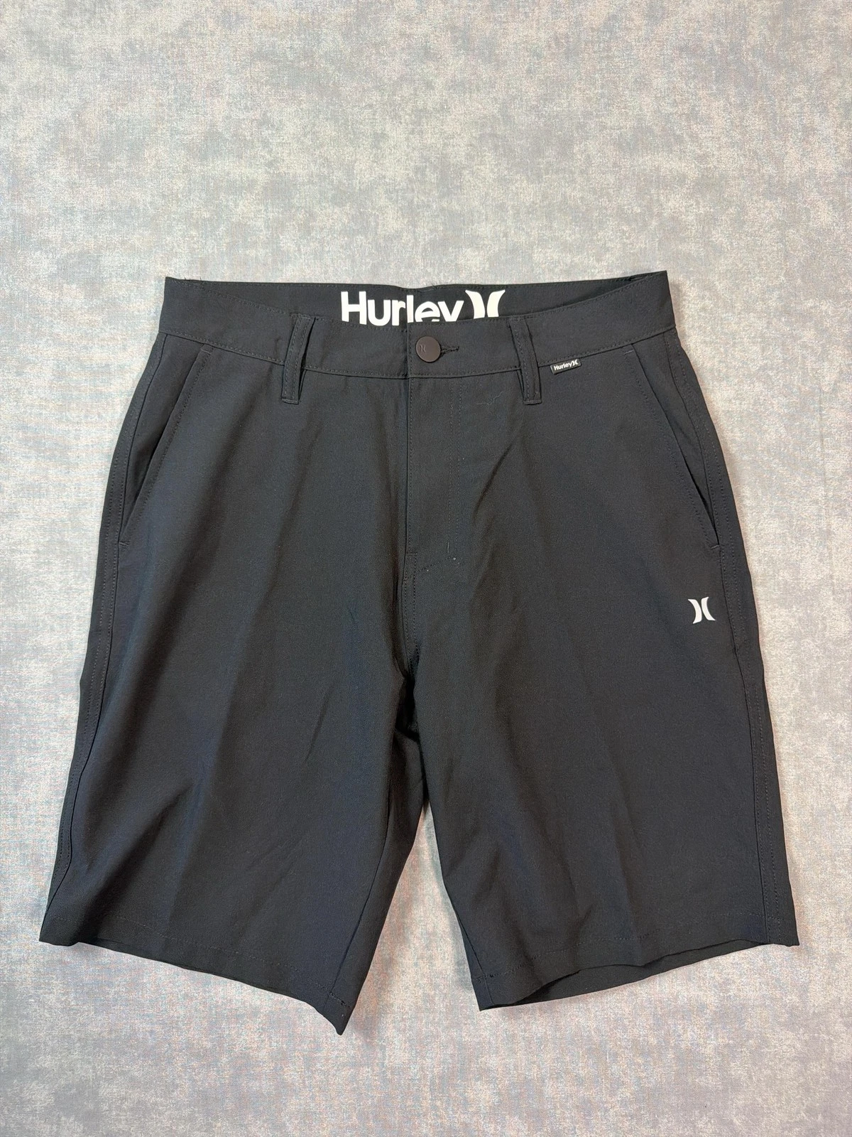 Hurley Shorts Mens 30 Black Chino Hybrid Quick Dry Stretch Casual Beach Summer