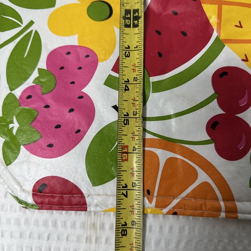 Vintage Fruit Print Placemats Vinyl But Soft Set Of 2 Spring Summer Doublesided - Picture 7 of 9