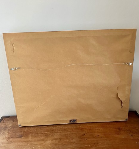 Quadro arte donna nuda astratta tecnica mista originale incorniciato, firmato 22”x27” - Foto 10 di 12