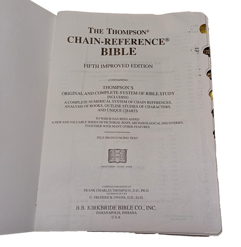 Kirkbride Thompson Chain Reference Bible KJV Black Large Print Red Letter thumb - Picture 5 of 11