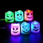 6pcs Christmas LED Ghost Pumpkin Candle Lights - Glowing Flameless Home Decor