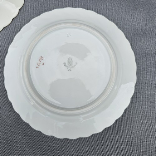Nymphenburg Porcelain WELLE Set 6 Desert / Side Plates Dishes White Gold Trim - Picture 16 of 23